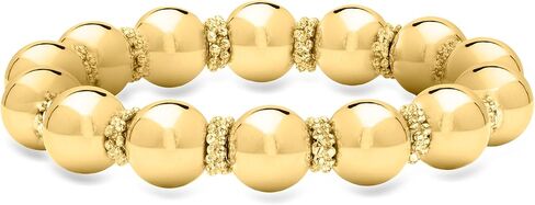 Ross-Simons Italian 12mm 14kt Yellow Gold-Plated Bead Stretch Bracelet in Saudi Arabia