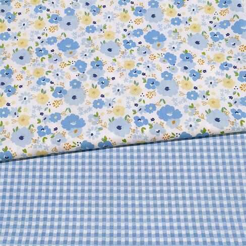 8 Pieces 10 x 10 in Cotton Twill Fabric, Spring Floral & Gingham Print Precut Patchwork Fabric, for DIY Quilting, Sewing & Home Decor in Kuwait
