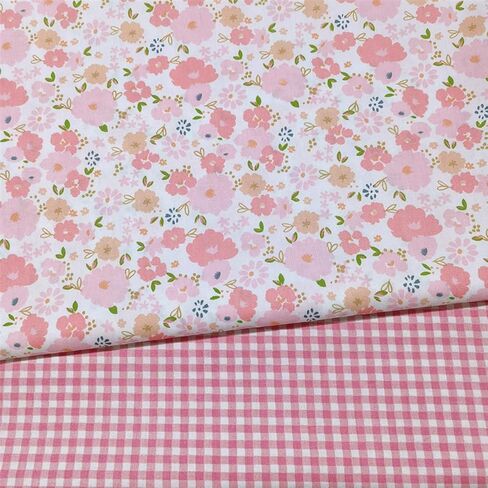 8 Pieces 10 x 10 in Cotton Twill Fabric, Spring Floral & Gingham Print Precut Patchwork Fabric, for DIY Quilting, Sewing & Home Decor in Kuwait