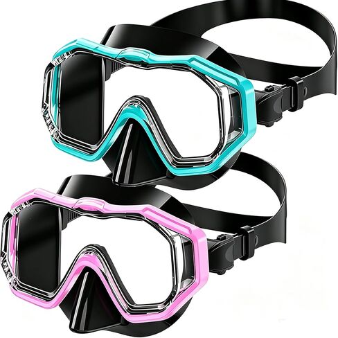 Bairuifu Swim Goggles for Kids 4-16, Anti-Shattered, Anti-Fog, 180° Panoramic View Swimming Goggles with Nose Cover in Kuwait