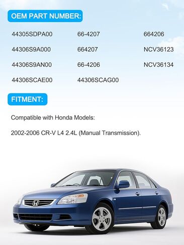 TAUTOY 66-4207 66-4206 زوج (2) مجموعة عمود المحور الأمامي (2.4 لتر فقط) متوافق مع Honda CR-V CRV 2002 2003 2004 2005 2006 الراكب الأمامي والسائق (الأيمن والأيسر)، NCV36123 NCV36134 in Kuwait