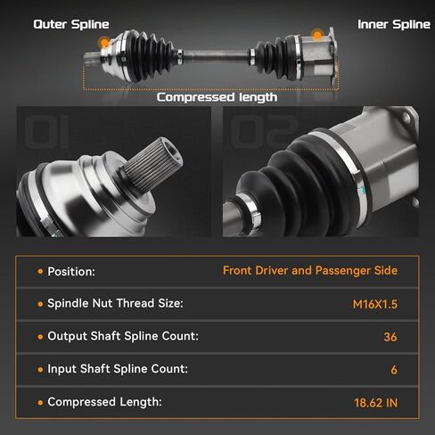 مجموعة عمود المحور الأمامي الأيسر أو الأيمن متوافقة مع Volkswagen 2005-2015 Jetta 2010 Golf، L4 1.9L 2.0L، جانب السائق أو الراكب 66-7396 1K0407271BF 1K0407271BQ 1K0407271KA in Kuwait