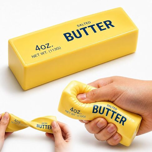 Butter Squishy Toy, Slow Rising Fake Butter Squeeze Toy, Soft Food Squishy Fidget Toy for Desk, Funny Gag Gift for Adults Teens in Saudi Arabia