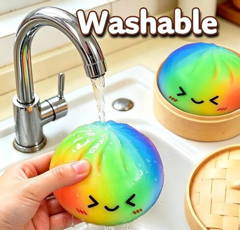 Colorful Dumpling Squishy, Rainbow Dumplings with Steamer Box, Squishy Dumpling Mystery Box, Sensory Stress Relief Toy, Anxiety Relief Toy, Soft Squeeze Easter Gifts for Teens in Kuwait