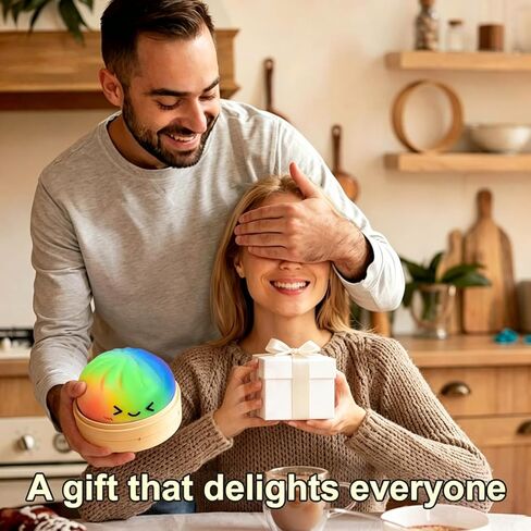 Colorful Dumpling Squishy, Rainbow Dumplings with Steamer Box, Squishy Dumpling Mystery Box, Sensory Stress Relief Toy, Anxiety Relief Toy, Soft Squeeze Easter Gifts for Teens in Kuwait