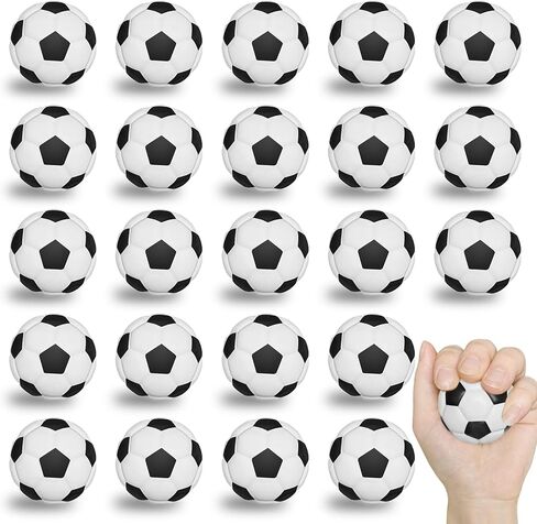 24PCS 2 Inch Mini Soccer Stress Balls for Kids Adults, Mini Foam Soccer Party Favors, Anxiety Relief Squeeze Ball Bulk Toys for School Carnival Reward Party Decoration in Saudi Arabia