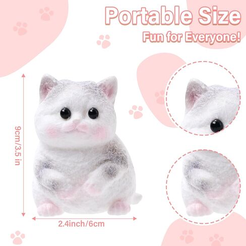 Handmade Cat Squishy Toy, Soft Cat Squeeze Toy for Adults, Stress Relief Squishy Cat Toy, Funny Desk Gifts, Travel & Office Relaxation Toy in Saudi Arabia