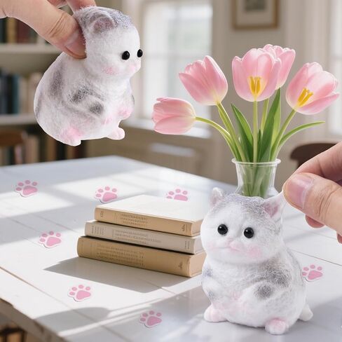 Handmade Cat Squishy Toy, Soft Cat Squeeze Toy for Adults, Stress Relief Squishy Cat Toy, Funny Desk Gifts, Travel & Office Relaxation Toy in Saudi Arabia