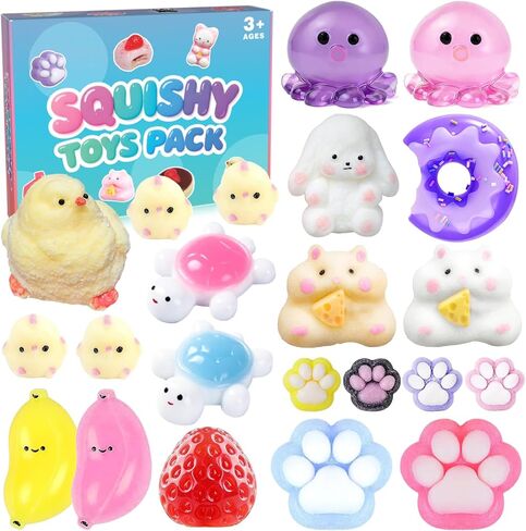 22Pcs Taba Squishy Pack Fidget Toys, Sensory Gifts to Relieve Anxiety and Stress, Fufu Squeeze Toysfor Kids' Birthday Party Favors, Classroom Goodie Bag Fillers for Boys & Girls(14 Big+8 Small) in Saudi Arabia