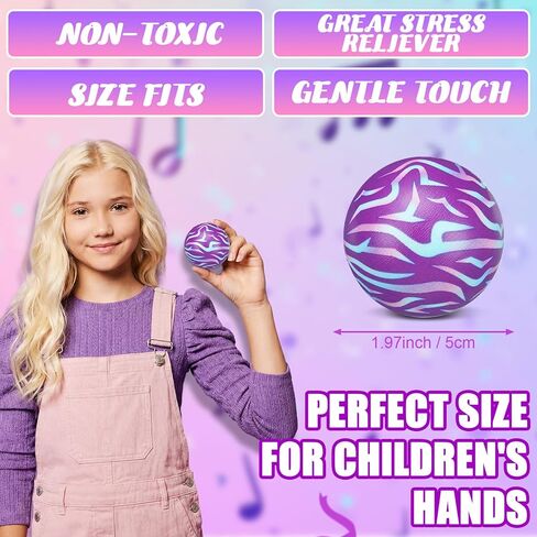 Soulchen 12 Pcs Kpop Theme Party Favors 1.97'' Stress Balls, Purple Pattern Sensory Fidget Toys Gifts for Kids Kpop Themed Birthday Party Favors Supplies, Goodie Bag Stuffers in Kuwait
