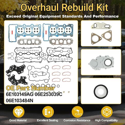 EA837 3.0 Engine Overhaul Rebuild Kit With Piston & Ring Fit For Audi A4 Q5 S5 SQ5 A5 Quattro Q7 S4 A4 A6 A7 VW Touareg V6 3.0L 2010-2017 Replace#06E103149AG 06E103483P in Saudi Arabia