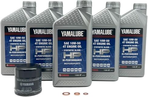مجموعة تغيير الزيت شبه الاصطناعية 10W-50 من Yamalube جنبًا إلى جنب - تناسب: Yamaha YXZ1000R/SS 2016-2023 in Kuwait