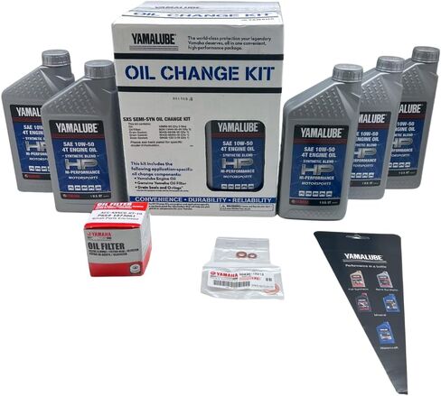 مجموعة تغيير الزيت شبه الاصطناعية 10W-50 من Yamalube جنبًا إلى جنب - تناسب: Yamaha YXZ1000R/SS 2016-2023 in Kuwait