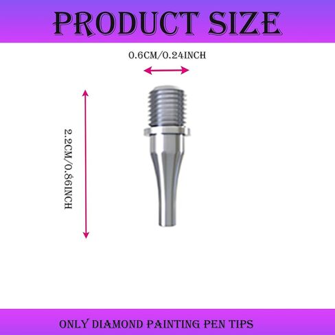 Diamond Painting Pen Replacement Kit, 3 Replacement Diamond Art Pen Head, Silver Stainless Steel Screw Replaceable Head fot Most Drill Pens 3Pcs(1 Drill) in Saudi Arabia