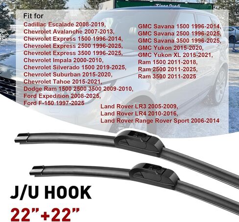 22"+22" Windshield Wiper Blades All-Season Durable and Stable Wiper Blades Original Factory Quality J/U Hook(Set of 2) in Saudi Arabia