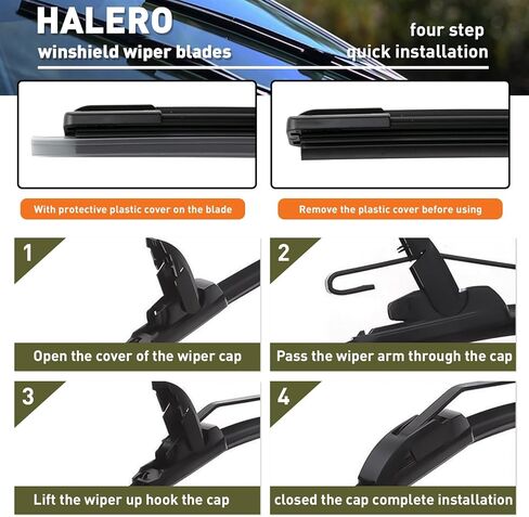 22"+22" Windshield Wiper Blades All-Season Durable and Stable Wiper Blades Original Factory Quality J/U Hook(Set of 2) in Saudi Arabia