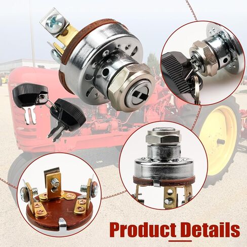 180681M93 Ignition Starter Switch with Keys for Tractors Massey Harris 33 44 50 55 555 Massey Ferguson TE20 TEA20 TEF20 TO20 TO30 TO35 40 35 50 65 85 88 202 204 F40#180681M1 9900-9050 SSW2850 in Saudi Arabia