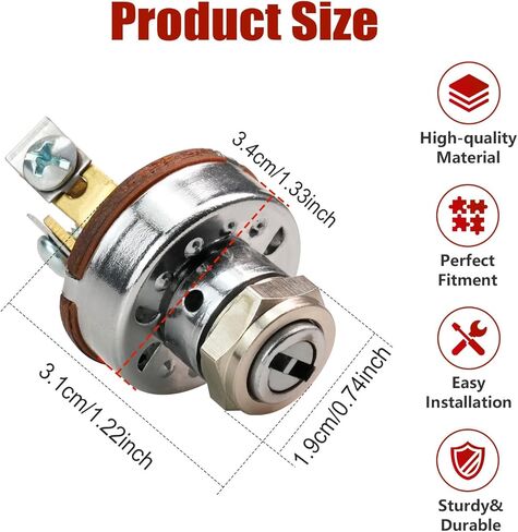 180681M93 Ignition Starter Switch with Keys for Tractors Massey Harris 33 44 50 55 555 Massey Ferguson TE20 TEA20 TEF20 TO20 TO30 TO35 40 35 50 65 85 88 202 204 F40#180681M1 9900-9050 SSW2850 in Saudi Arabia