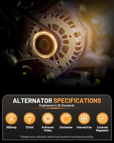 Alternator 11570 Fit for Dodge Grand Caravan 2011-2016 3.6L, Journey 2011-2020, for Chrysler 200 Volkswagen Routan 2011-2014, Ram C/V 2012-2015 Automotive Replacement Alternators 7B0-903-015C in Kuwait
