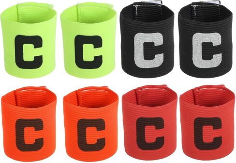 MECCANIXITY Soccer Captain Armband, Captain Arm Bands for Soccer Elastic Captain C Arm Band Sports Captain Armbands for Football Team Training Youth & Adult Orange, Pack of 8 in Saudi Arabia