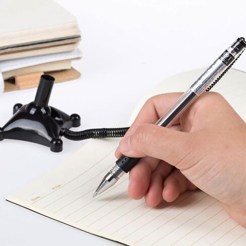 UPKOCH 3 قطع سوداء 0.5 ملم أقلام تسجيل سطح المكتب مع سلسلة، مجموعة أقلام حبر جاف للطاولة العمودية للاستخدام في البنك والمكتب in Kuwait
