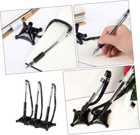 Abaodam 3pcs Black 0.5mm Counter Pen with Chain Desktop Ballpoint Pen Business Signature for Office Bank and Hotel Guest Book Signing in Kuwait
