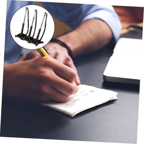 3 قطع أقلام حبر جاف سوداء 0.5 ملم مع سلسلة، أقلام كتابة ثابتة للمكتب وأقلام توقيع المكتب للاستخدام في البنك والأعمال in Kuwait