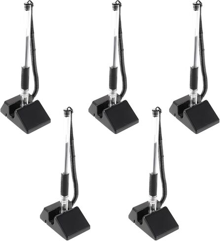 Uonlytech Desktop Gel Ink Counter Pens 0.5mm Black 5pcs with Adhesive Base for Office, Bank, and Reception Use in Kuwait
