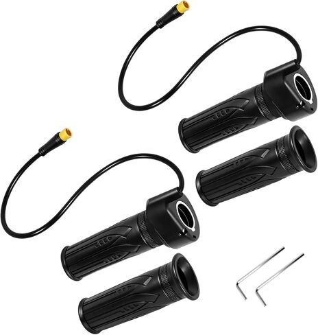 2Set 20X Full Twist Throttle Grips Kit with Waterproof Connecctor, 12V-72V, 22.2mm, 3 Pin Connecter E Bike Full Twist Throttle for Scooter, Full Twist Throttle for MacFox in Kuwait