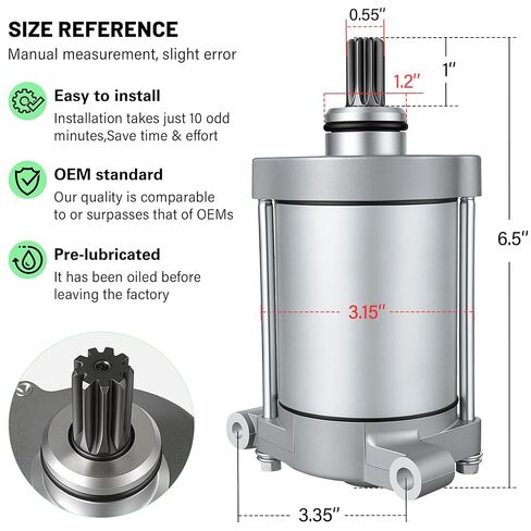 Starter Motor Compatible with Hisun UTV ATV 500 550 700 750 2008-2016 Massimo TSC Bennche Coleman Supermach in Kuwait