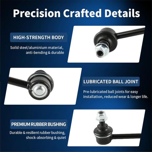 Rear Sway Bar End Links Kit Fit for Acura CL 2001-2003, TL 1999-2008, TSX 2004-2008, Honda Accord 1998 1999 2000 2001 2002 2003 2004 2005 2006 2007-2 PCS Suspension Kit K90343 K90342 in Kuwait