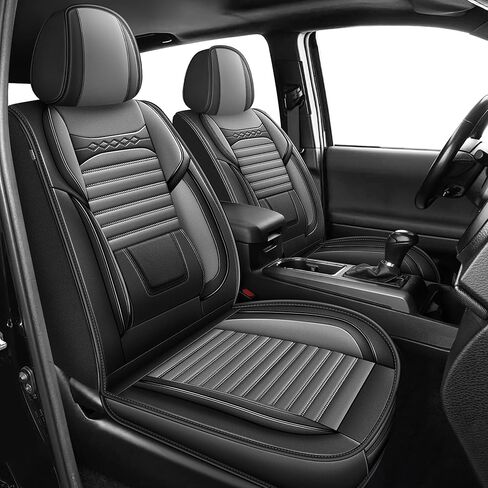 AOMSAZTO Seat Covers Fit for 2024 2025 2026 Toyota Tacoma Truck Double Crew Cab Custom Leather Truck Seat Covers Full Set(Black&Redline,5 Seats) in Kuwait