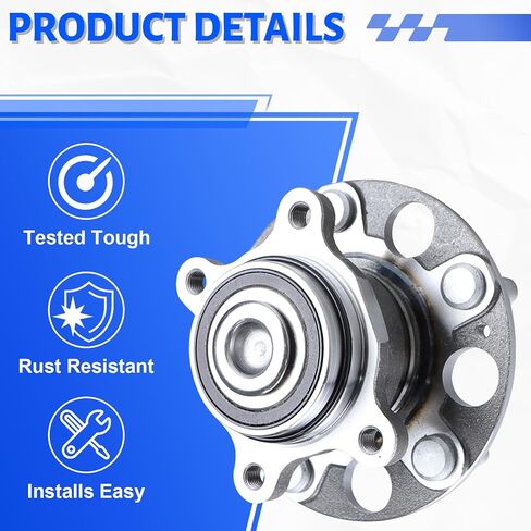 2PCS Rear Wheel Bearing Hub Assembly 512257 Compatible with 2006-2011 Honda Civic, Replace 42200-SNA-952 5 Lugs w/ABS in Kuwait