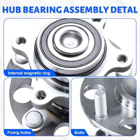 2PCS Rear Wheel Bearing Hub Assembly 512257 Compatible with 2006-2011 Honda Civic, Replace 42200-SNA-952 5 Lugs w/ABS in Kuwait