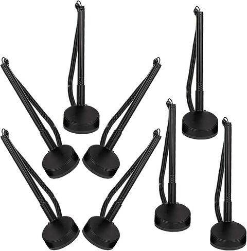 NOLITOY 8pcs Black Counter Pen with Base and Chain, Secure Signature Desk Pen for Guest Sign-in, Comfortable Writing Ballpoint Ink for Office and Reception Use in Kuwait