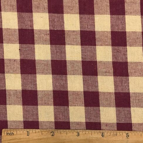 Vintage Red Plaid Homespun Fabric 130gsm Cotton Blend 57" Wide x 1 Yard pre Cut in Kuwait