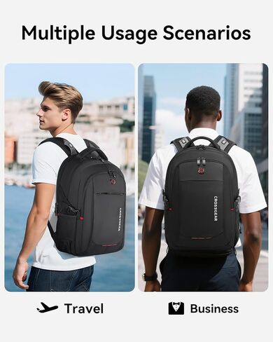 CROSSGEAR Ergonomic 30% Reduce Shoulder Strain, Large Work Backpack Fits 16 Inch Laptop, Lightweight Waterproof Laptop Backpack, Carry-On Friendly, Bookbag for Work Commute and Travel, Black in Saudi Arabia