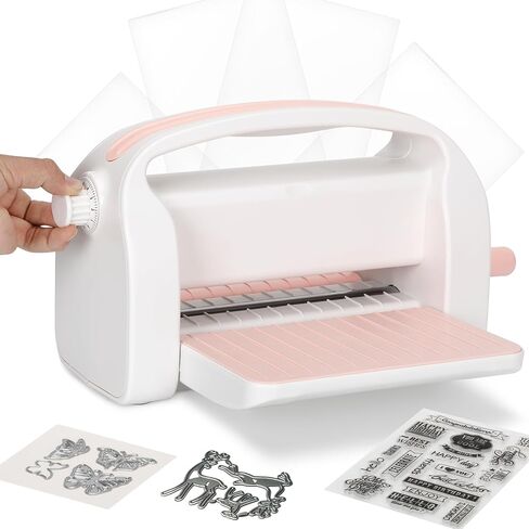 9-Inch Die Cutting & Embossing Machine with Adjustable Pressure Dial, Full Starter Kit for Card Making & Scrapbooking, Manual Craft Cutting Machine with Foldable Platform and Steel Rollers in Saudi Arabia