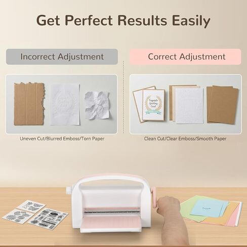 9-Inch Die Cutting & Embossing Machine with Adjustable Pressure Dial, Full Starter Kit for Card Making & Scrapbooking, Manual Craft Cutting Machine with Foldable Platform and Steel Rollers in Saudi Arabia