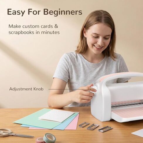 9-Inch Die Cutting & Embossing Machine with Adjustable Pressure Dial, Full Starter Kit for Card Making & Scrapbooking, Manual Craft Cutting Machine with Foldable Platform and Steel Rollers in Saudi Arabia
