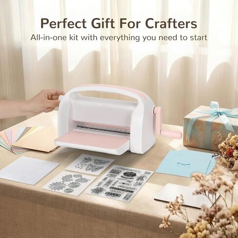 9-Inch Die Cutting & Embossing Machine with Adjustable Pressure Dial, Full Starter Kit for Card Making & Scrapbooking, Manual Craft Cutting Machine with Foldable Platform and Steel Rollers in Saudi Arabia