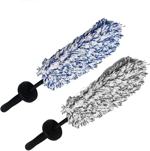 Wheel Brush,Long Handle Microfiber Wheel Barrel Brush (Black) in Kuwait