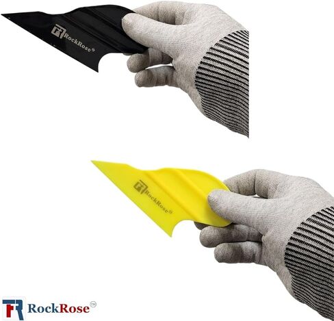 RockRose Black Side Trim Mini Squeegee - Compact and Ergonomic Tool with Flexible Blade for Precision Window Film and Car Tint Application - (Pack 3 Units) in Saudi Arabia