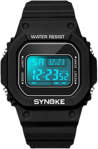 Men's Digital Watch with Big Face, 50M Waterproof, Stop Watch, Count Down, Alarm,12/24 Hour (Small Black) in Saudi Arabia