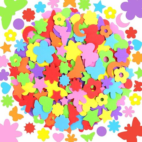 700Pcs Foam Stickers Colorful Flower Butterfly Foam Shapes Stickers with Moon Heart Self Adhesive Stickers for Journaling DIY Crafts Scrapbooking Arts Classroom Project Spring Party Decor (7,Colorful) in Saudi Arabia