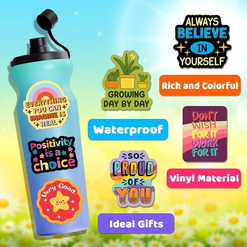 HomSeon 300PCS Motivational Stickers, Positive Affirmation Encouraging Stickers for Kids Teens Adults, Waterproof Inspirational Decals for Water Bottles Laptops Classroom in Saudi Arabia