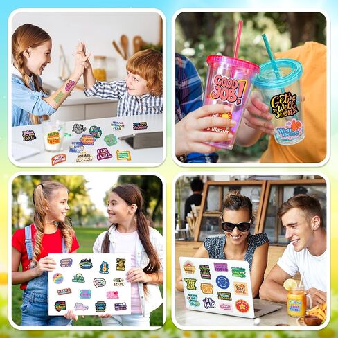HomSeon 300PCS Motivational Stickers, Positive Affirmation Encouraging Stickers for Kids Teens Adults, Waterproof Inspirational Decals for Water Bottles Laptops Classroom in Saudi Arabia