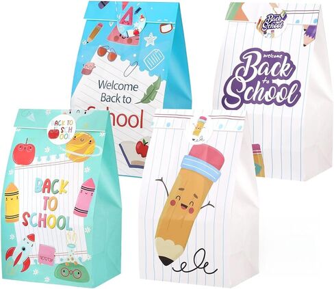 woric Party Favor Bags, 36 Pack 6-Colors Goodie Bags with Star Stickers, 9.4 x 5.1 x 3.1 Inch Colorful Paper Gift Bag for Weddings Graduation Baby Showers Birthdays Party Candy Packaging in Kuwait