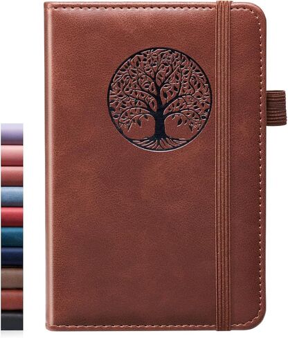 Small Pocket Notebook, Mini Address Book & Password Book (Brown) in Saudi Arabia