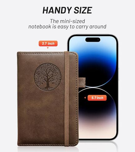 Small Pocket Notebook, Mini Address Book & Password Book (Brown) in Saudi Arabia